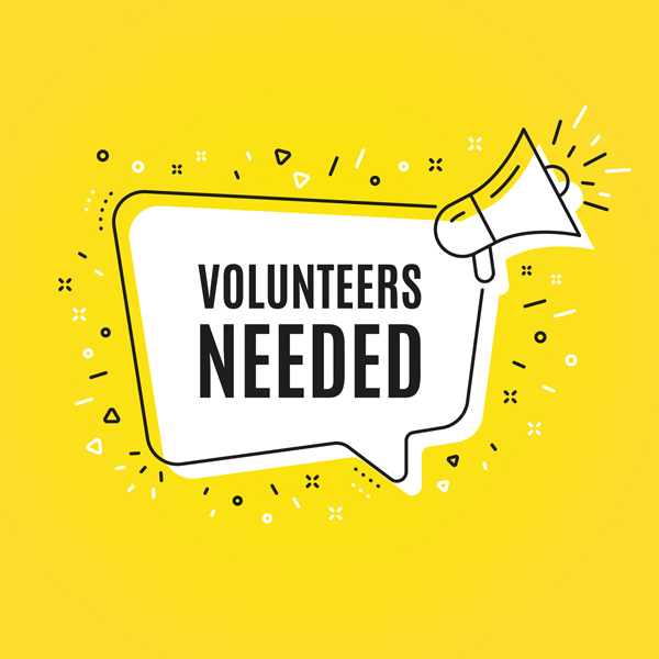 graphic that says "Volunteers Needed"